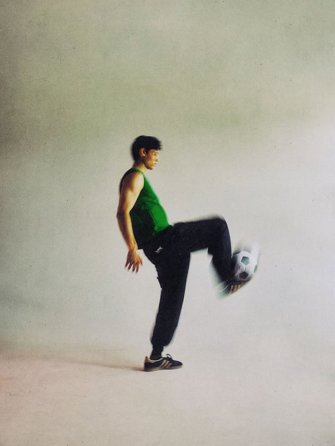 Christian Pumpelly studio soccer shoot with ball